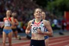 Eilidh Child (GB) wins the 400 metres hurdles at the European Athletics Team Championships.